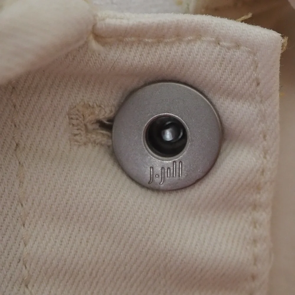 NWT J. Jill Cream Denim Belted Duster Trench Coat Size 3X Light Jacket in Barley - Picture 5 of 16